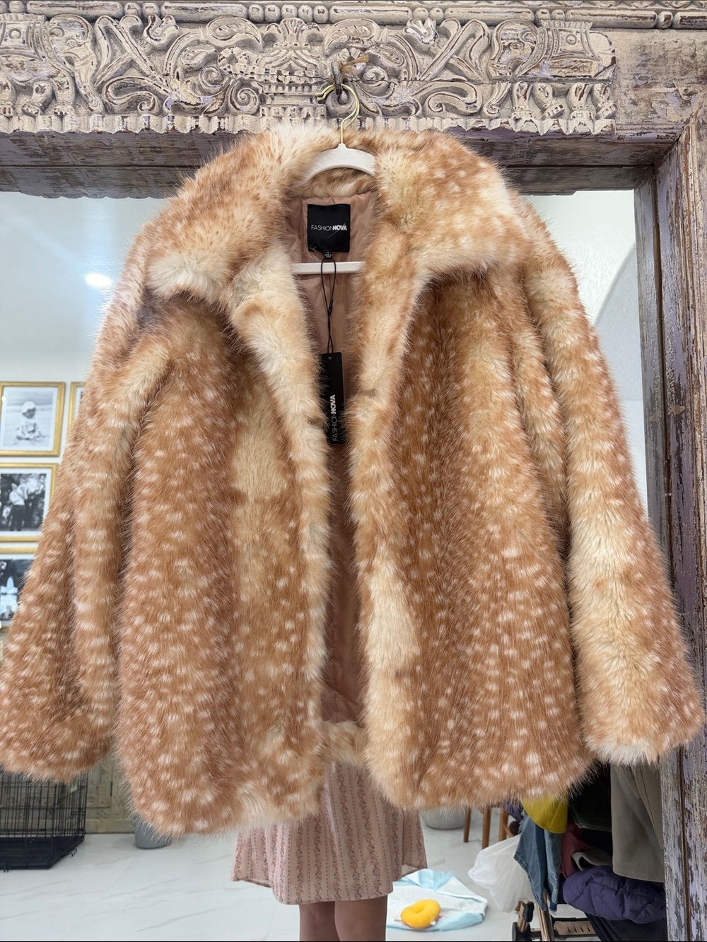 NWT Fashion Nova Faux Fur Dawn Animal Print Coat